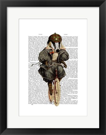 Framed Badger on Vintage Bicycle Print