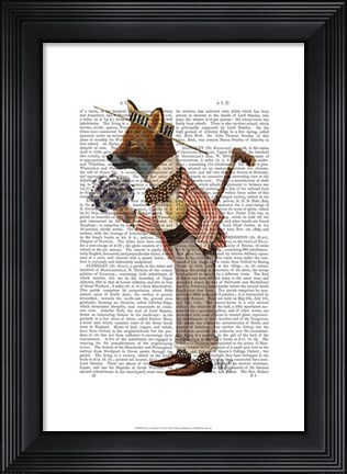 Framed Fox in Boater Print