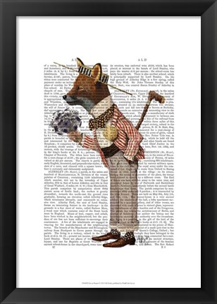 Framed Fox in Boater Print