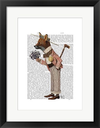 Framed Fox in Boater Print