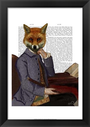 Framed Fox With Flute Print