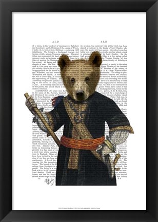 Framed Bear in Blue Robes Print