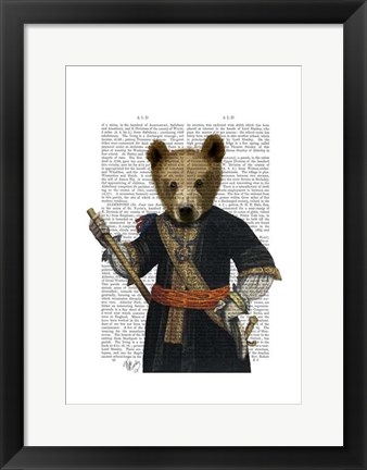 Framed Bear in Blue Robes Print