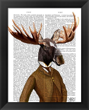 Framed Moose In Suit Portrait Print