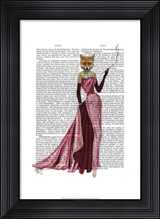 Framed Glamour Fox in Pink Print