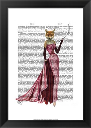 Framed Glamour Fox in Pink Print