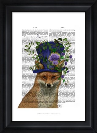 Framed Fox Mad Hatter Print