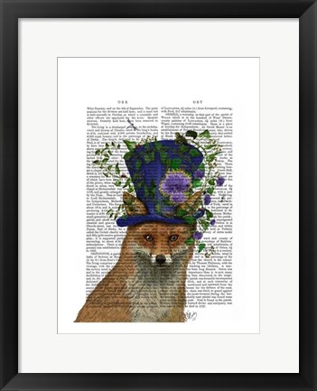 Framed Fox Mad Hatter Print