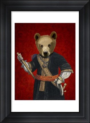 Framed Bear in Blue Robes Print