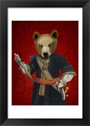 Framed Bear in Blue Robes Print