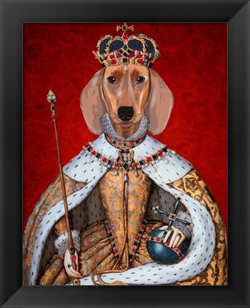 Framed Dachshund Queen Print