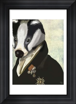 Framed Badger The Hero II Print