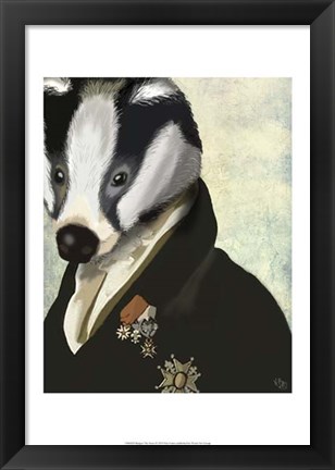 Framed Badger The Hero II Print