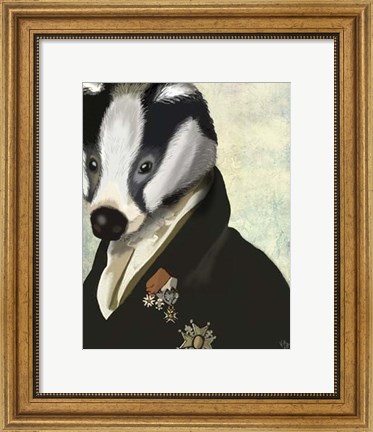 Framed Badger The Hero II Print