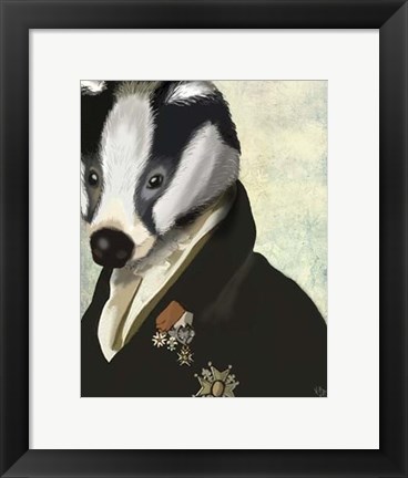 Framed Badger The Hero II Print