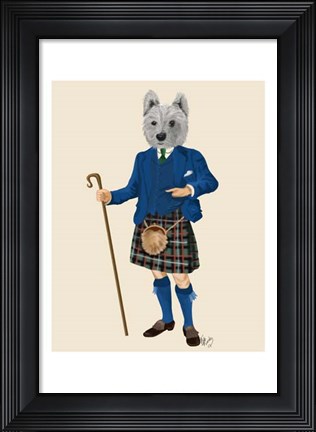 Framed West Highland Terrier in Kilt Print