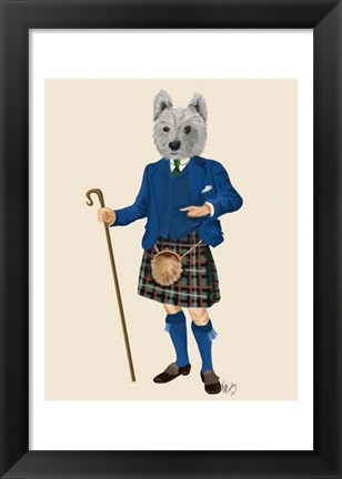 Framed West Highland Terrier in Kilt Print