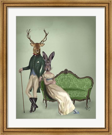 Framed Mr Deer and Mrs Rabbit Print