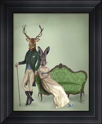 Framed Mr Deer and Mrs Rabbit Print