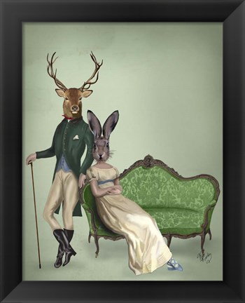 Framed Mr Deer and Mrs Rabbit Print