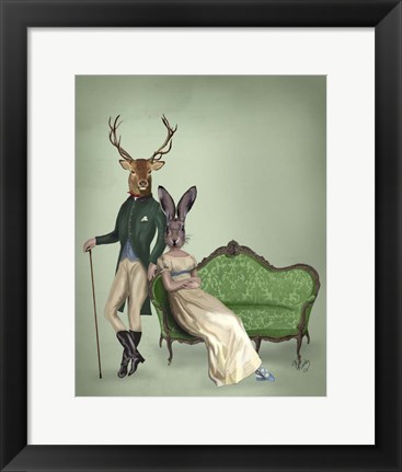 Framed Mr Deer and Mrs Rabbit Print