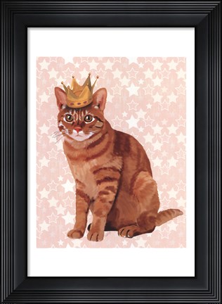 Framed Ginger Cat with Crown Full Print