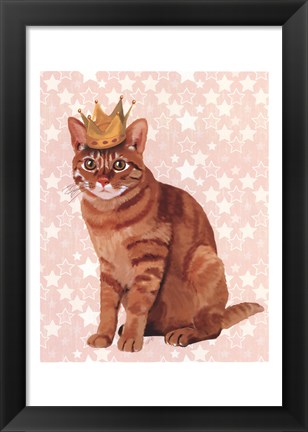 Framed Ginger Cat with Crown Full Print