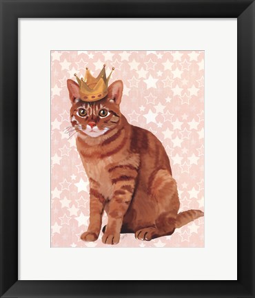 Framed Ginger Cat with Crown Full Print