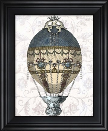 Framed Baroque Balloon Blue &amp; Cream Print