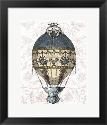 Framed Baroque Balloon Blue &amp; Cream Print