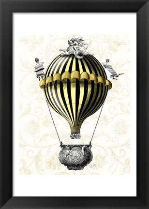 Framed Baroque Balloon Black Yellow Print