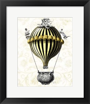 Framed Baroque Balloon Black Yellow Print