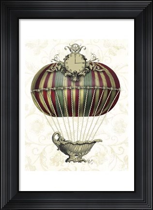 Framed Baroque Balloon with Clock Print