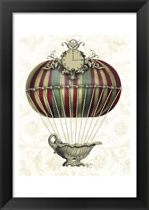 Framed Baroque Balloon with Clock Print