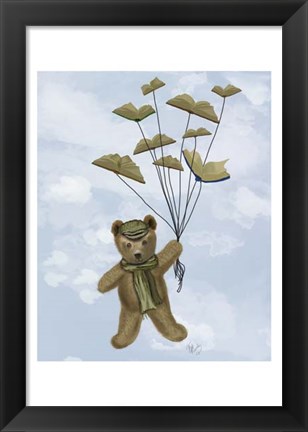 Framed Bear with Book Butterflies Print