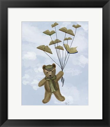 Framed Bear with Book Butterflies Print