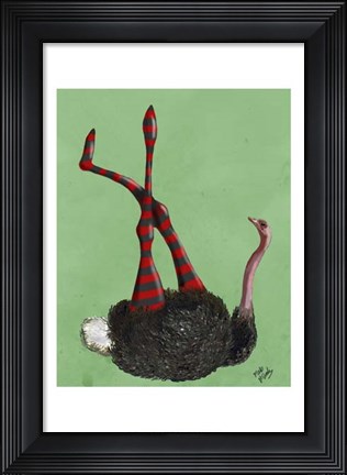 Framed Ostrich Striped Leggings Print