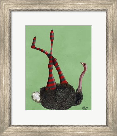 Framed Ostrich Striped Leggings Print