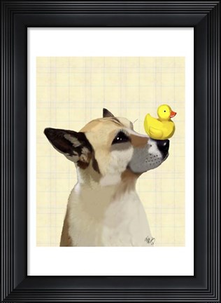 Framed Dog and Duck Print