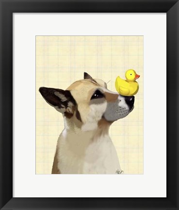 Framed Dog and Duck Print