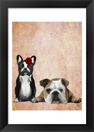 Framed French Bulldog and English Bulldog Print