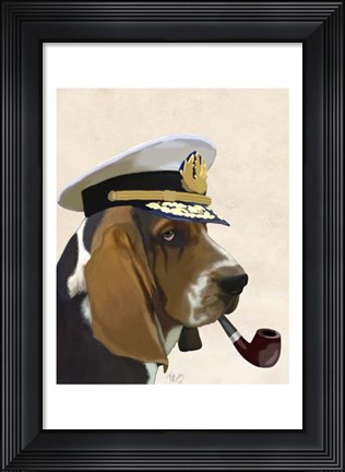 Framed Basset Hound Sea Dog II Print