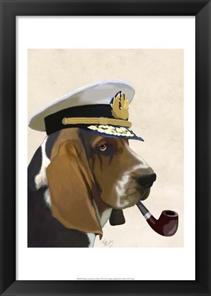 Framed Basset Hound Sea Dog II Print