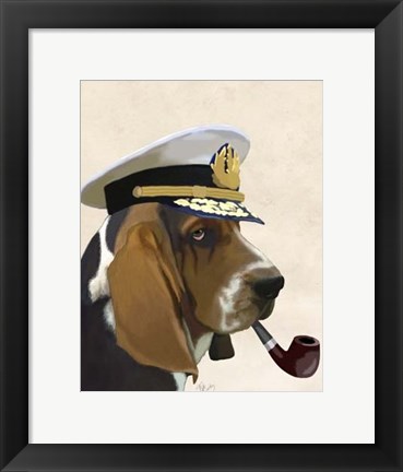 Framed Basset Hound Sea Dog II Print