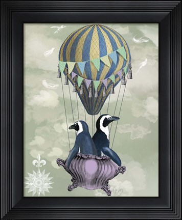 Framed Flying Penguins Print