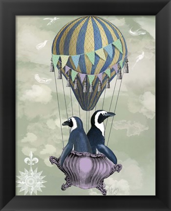 Framed Flying Penguins Print