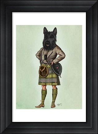 Framed Scottish Terrier in Kilt Print