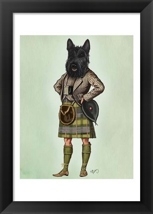 Framed Scottish Terrier in Kilt Print