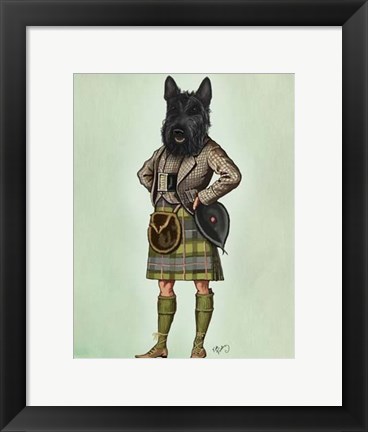 Framed Scottish Terrier in Kilt Print