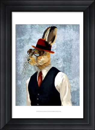 Framed Horatio Hare in Waistcoat Print